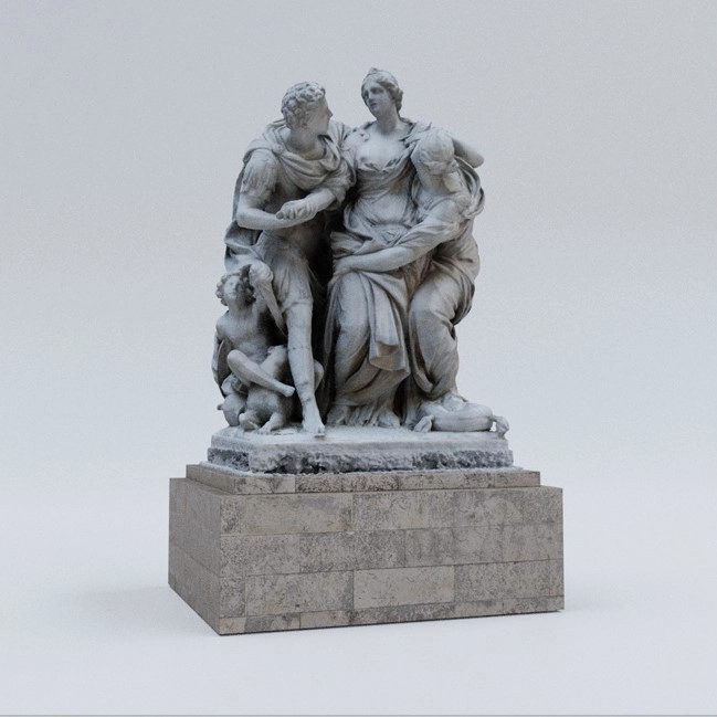 3D卢浮宫石像人马AR水泥雕像3D扫描模型雕塑fbx模型预览图