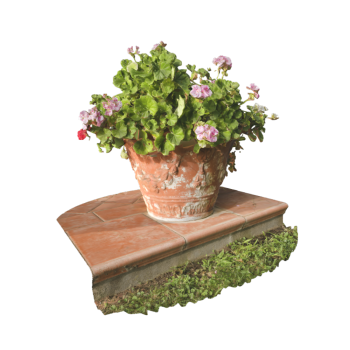陶土花盆3D模型庭院花卉景观