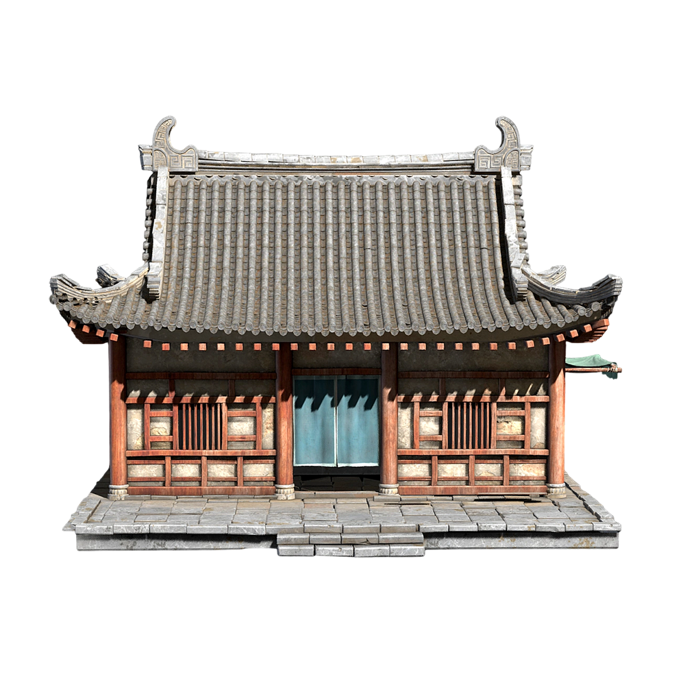 中国传统建筑3D模型（支持手机AR、Vision Pro查看）模型预览图