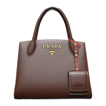 PRADA 普拉达皮革托特包手提包棕色大号