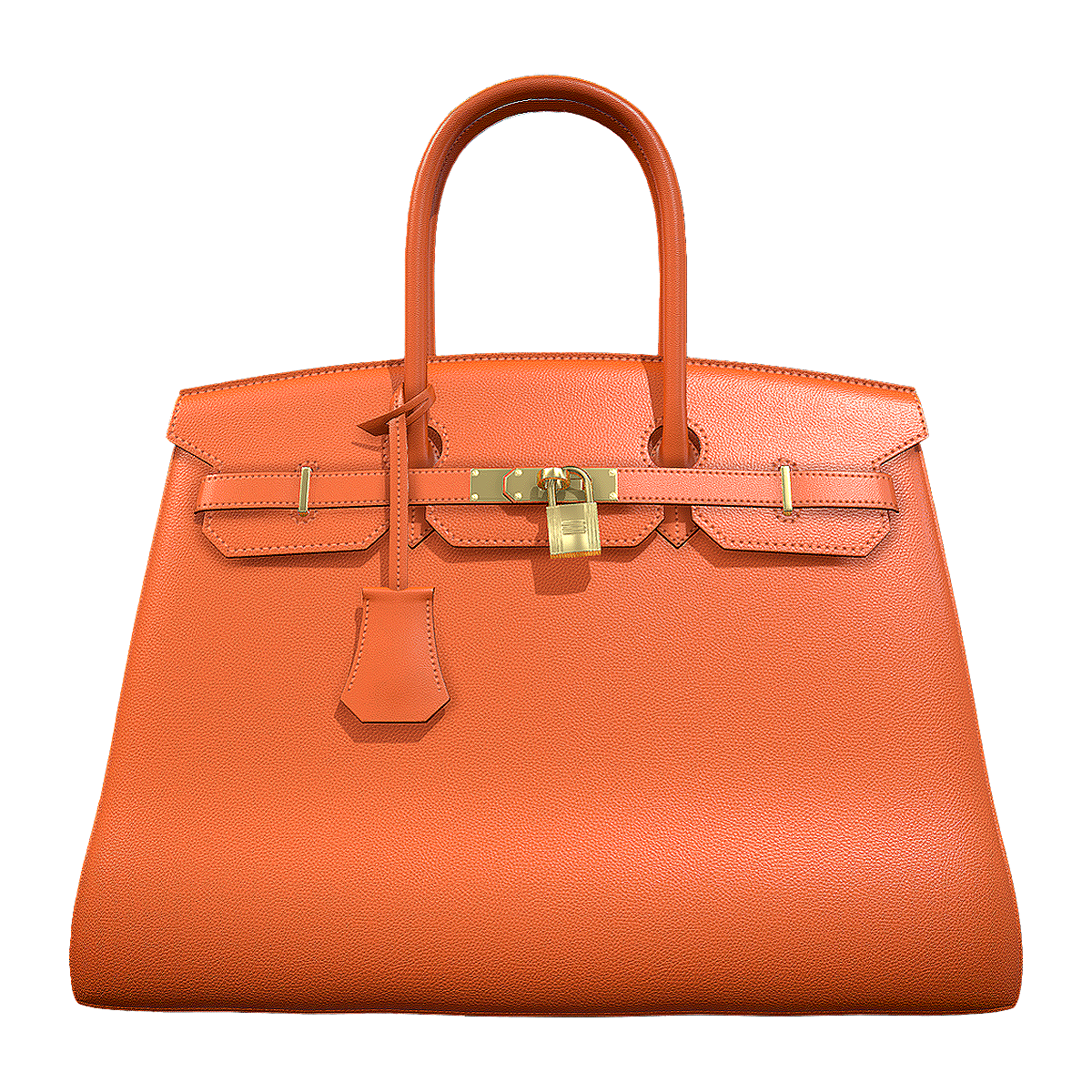 Hermès Birkin 30 爱马仕柏金包 皮革橙色手提包模型预览图