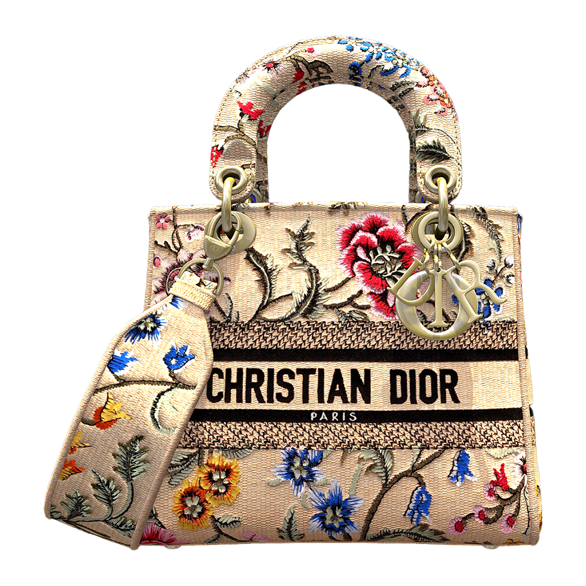 Dior Lady D- Lite 迪奥花卉帆布刺绣 手提袋单肩包模型预览图