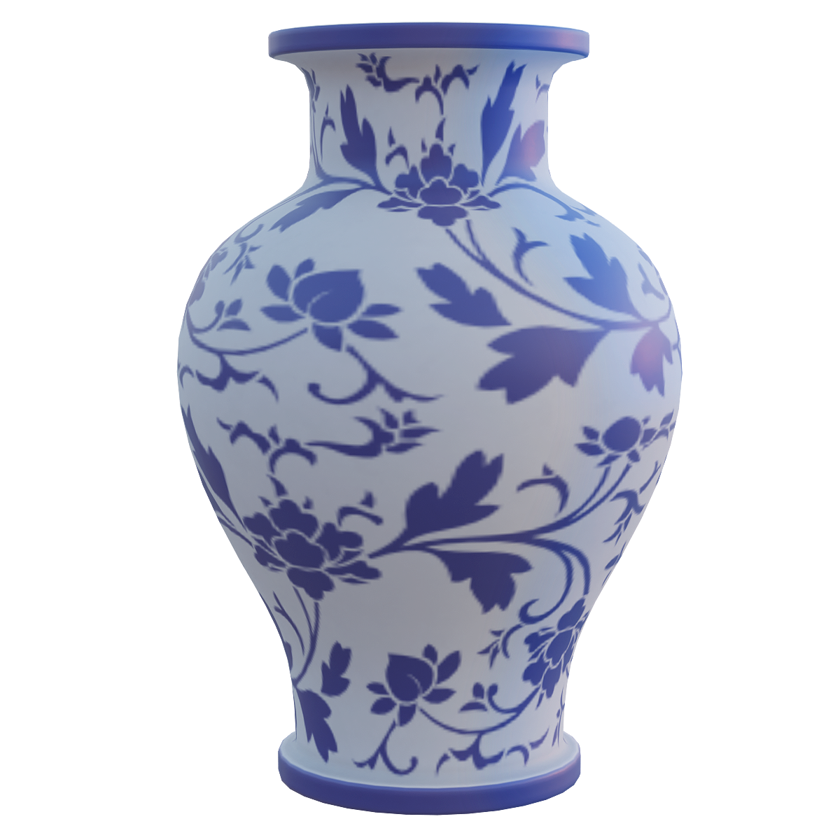 景德镇古典青花瓷陶瓷插花瓶-插花瓶模型预览图