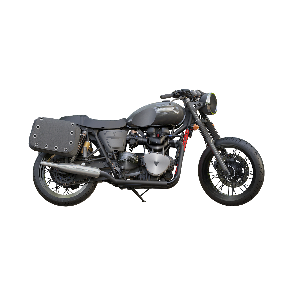 TriumphBonneville复古摩托车模型预览图