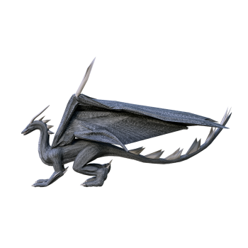 黑色西方龙3D模型动画FBX模型
