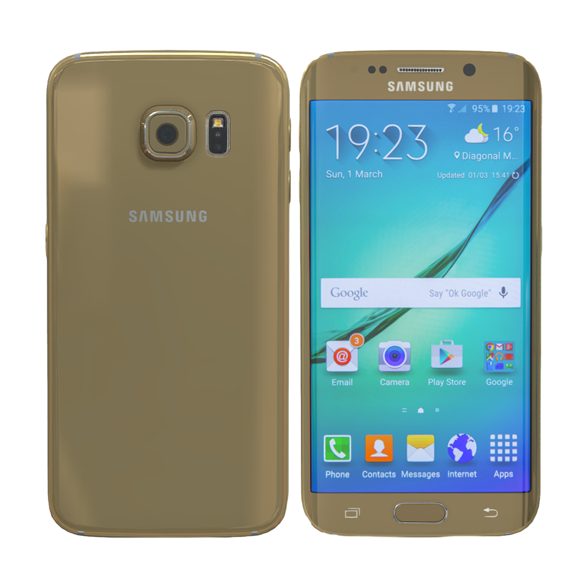三星GALAXY S6 edge 绿色款模型预览图