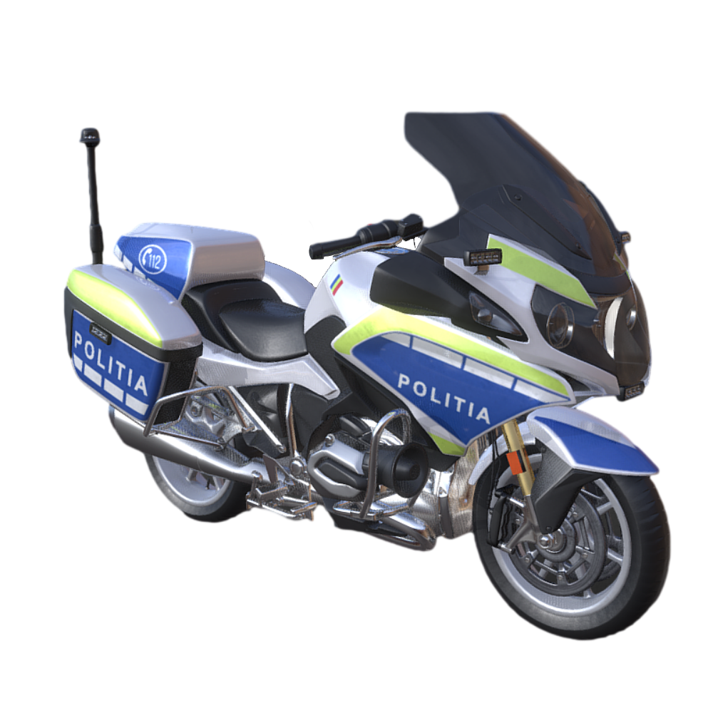 两轮警用摩托车AR模型素材模型预览图