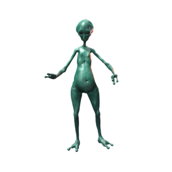 恐怖的绿色3D外星人