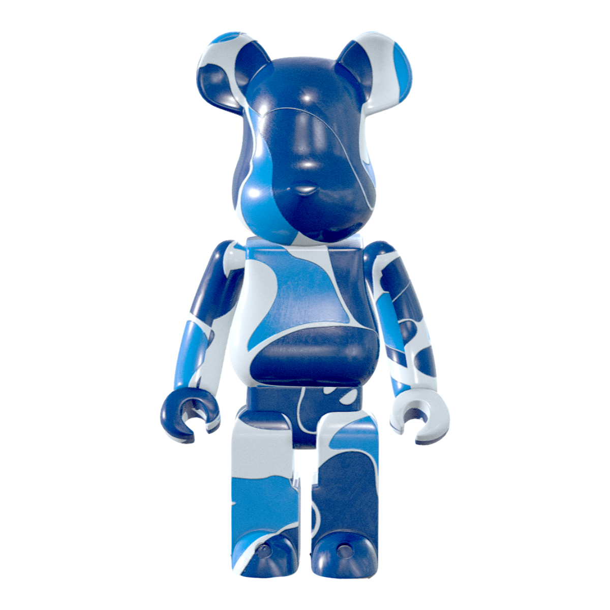 BearBrick积木熊（蓝色迷彩风） 3D打印成品照片