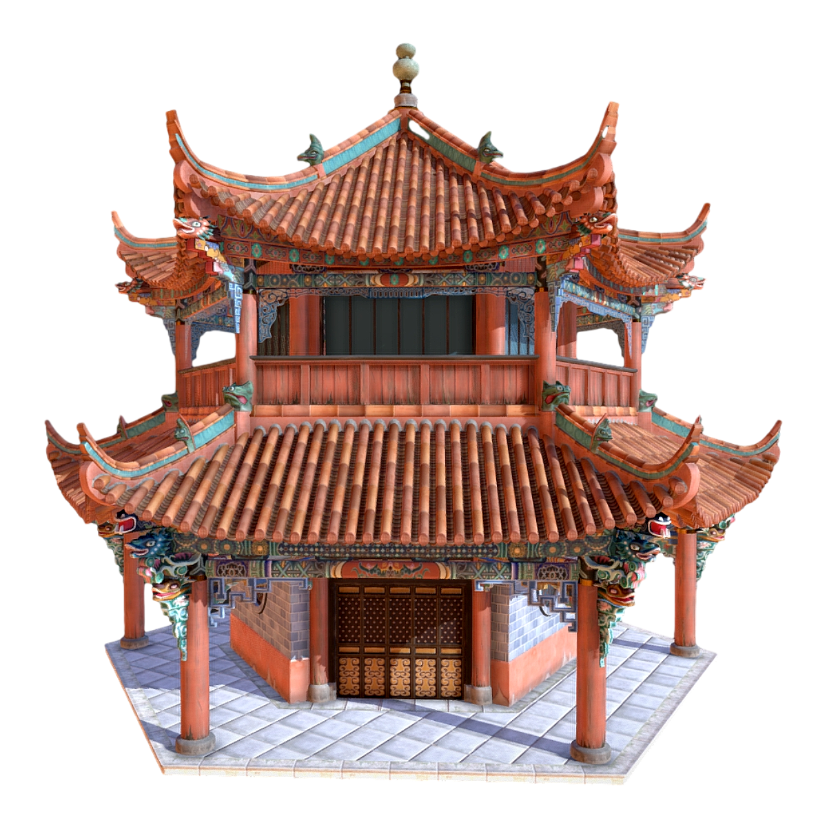 中国古代寺庙模型预览图