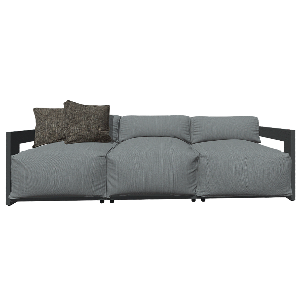 法式创意设计灰色布艺三人座沙发