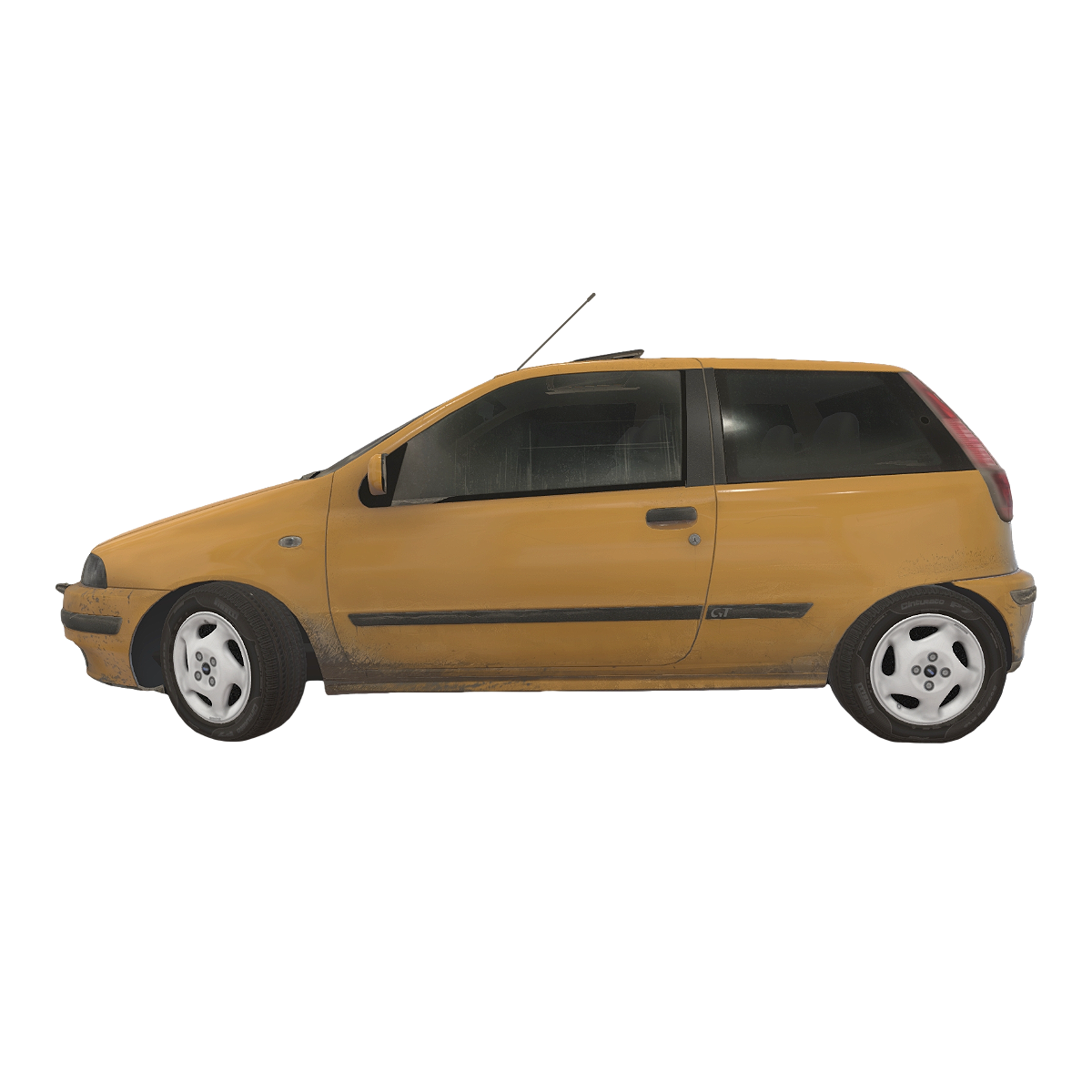 1995菲亚特Punto GT橙黄色模型预览图